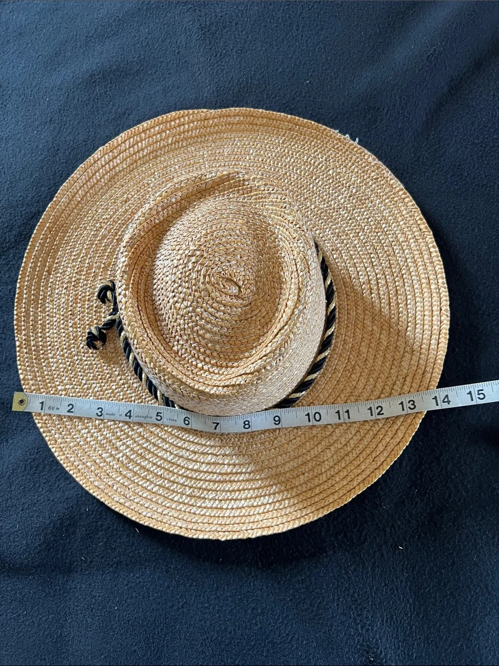 Classic Straw Sun Hat with Black Trim